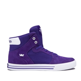 Supra Mens VAIDER High Top Shoes Purple/white | US-67522